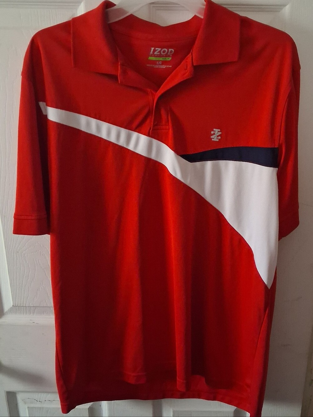 IZOD Performance Golf - Men's 100% Polyester Short Sleeve Polo Top. Size Large